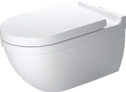 DURAVIT STARCK 3 WANDWC 620 MM WIT HOOGGLANS DIEPSPOELER GESLOTEN HYGIENEGLAZE DURAFIX 3 L / 6 L AFVOER: WATERPAS 2226092000