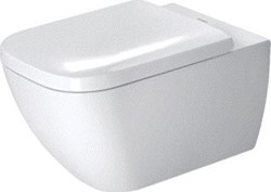 DURAVIT HAPPY D.2 WANDWC 540 MM WIT HOOGGLANS DIEPSPOELER GESLOTEN HYGIENEGLAZE DURAFIX 3 L AFVOER: WATERPAS 2221092000