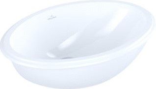 VILLEROY & BOCH EVANA KERAMISCHE WASTAFEL 500X350MM OVAAL ONDERBOUW WIT 61470001