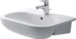 DURAVIT D-CODE HALF-INBOUWWASTAFEL 55 X 44 CM WIT 1 KRAANGAT MET OVERLOOP 0339550000