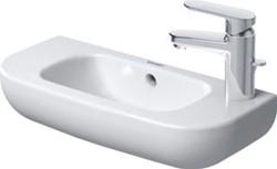 DURAVIT D-CODE FONTEIN 50 X 22 CM WIT KRAANGAT LINKS MET OVERLOOP 07065000092
