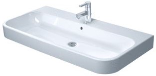 DURAVIT HAPPYD 2 MEUBELWASTAFEL GESLEPEN MET OVERLOOP MET 1 KRAANGAT 100X50.5CM WIT 2318100027