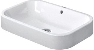DURAVIT HAPPYD 2 OPZETKOM RECHTHOEKIG MET OVERLOOP ZONDER KRAANGAT 60X40CM INCL. BEVESTIGING WIT 2314600000