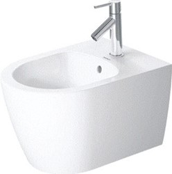 DURAVIT ME BY STARCK WANDBIDET 480 MM WIT HOOGGLANS KRAANVLAK MET 1 KRAANGAT OVERLOOP DURAFIX WONDERGLISS 22901500001