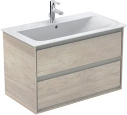 IDEAL STANDARD CONNECT AIR WASTAFELMEUBEL 80CM 2 LADEN LICHT PIJNBOOM/MAT BEIGE E0819UK