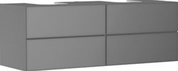 HANSGROHE XEVOLOS E MEUBEL SLATE MATT GREY 1570/550 MET 4 LADES CONSOLES MET 2 COUNTERTOP INBOUW WASTAFELS GESLEPEN 54201770