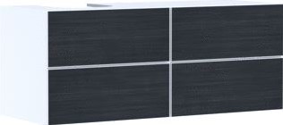 HANSGROHE XEVOLOS E MEUBEL MATT WHITE 1370/550 MET 4 LADES CONSOLES MET COUNTERTOP INBOUW WASTAFEL GESLEPEN LINKS 54236730