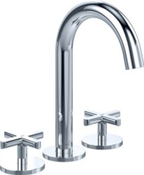 VILLEROY & BOCH LOOP & FRIENDS THREE-HOLE BASIN MIXER WITHOUT WASTE BRUSHED CHROME TVZ10600900061