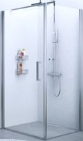NOVELLINI GIADA F ZIJWAND VOOR DRAAIDEUR (66 CM VERSTELBAAR T/M 69 CM) HELDER GLAS MAT CHROOM PROFIEL GIADNF66-1B