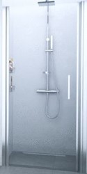 NOVELLINI GIADA 1B DRAAIDEUR VOOR NIS SCHARNIER LINKS (84 CM VERSTELBAAR T/M 87 CM) SATIN BAND GLAS WIT PROFIEL  GIADN1B84S-44A