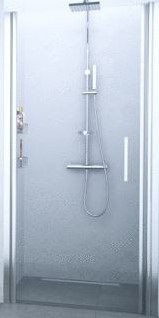 NOVELLINI GIADA 1B DRAAIDEUR VOOR NIS SCHARNIER LINKS (69 CM VERSTELBAAR T/M 72 CM) SATIN BAND GLAS WIT PROFIEL  GIADN1B69S-44A