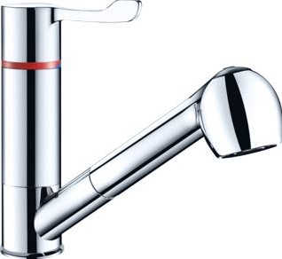 DELABIE THERMOSTAAT SECURITHERM MENGKRAAN DRAAIBARE UITLOOP/UITTREK DOUCHE KORTE GREEP BEL H9612BEL