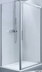 NOVELLINI KUADRA F ZIJWAND (111 CM VERSTELBAAR T/M 113 CM) MOTIEF ROSE 1 GLAS BRUSHED INOX K2F111-56Z