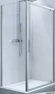 NOVELLINI KUADRA F ZIJWAND (69 CM VERSTELBAAR T/M 71 CM) MOTIEF ROSE 1 GLAS MAT CHROOM PROFIEL K2F69-56B