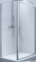NOVELLINI KUADRA F ZIJWAND (89 CM VERSTELBAAR T/M 91 CM) MOTIEF ROSE 1 GLAS CHROOM PROFIEL K2F89-56K