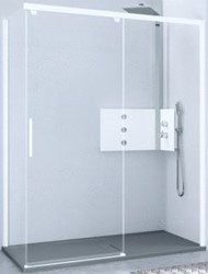 NOVELLINI KUADRA 2.0 PH SCHUIFDEUR VOOR ZIJWAND FH MONTAGE LINKS (109 CM VERSTELBAAR T/M 111 CM) HELDER GLAS BRUSHED INOX PROFIEL K2PH109S-1Z