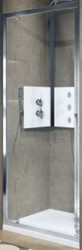 NOVELLINI LUNES 2.0 G DRAAIDEUR VOOR NIS OF ZWIJWAND (78 CM VERSTELBAAR T/M 84 CM) NIVA GLAS WIT PROFIEL LUNG78-11A