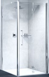 NOVELLINI YOUNG 2.0 1BS VOUWDEUR LINKS VOOR NIS OF ZIJWAND F1B (97 CM VERSTELBAAR T/M 99 CM) X 200 CM AQUA GLAS WIT PROFIEL Y21BS97S-2U