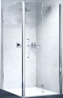 NOVELLINI YOUNG F1B ZIJWAND (VOOR COMBINATIE MET: YOUNG 1B G+F IN LIJN 2P 1BS DOUCHEDEUR) (79 CM VERSTELBAAR T/M 81 CM) X 200 CM HELDER GLAS WIT PROFIEL Y2F1B79-1U