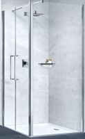NOVELLINI YOUNG F2B ZIJWAND (57 CM VERSTELBAAR T/M 59 CM) AQUA GLAS MAT WIT PROFIEL Y2F2B57-2U