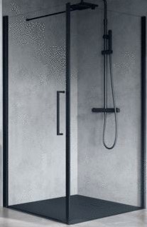NOVELLINI YOUNG PLUS F ZIJWAND LINKS NIET OMKEERBAAR VOOR DRAAIDEUR G (93 CM VERSTELBAAR T/M 95 CM) X 200 CM SATIN BAND GLAS RVS LOOK PROFIEL YPLUSFG93S-44Z