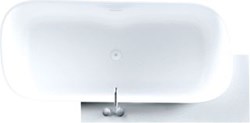 NOVELLINI INFINITIVE NATURAL AIR MET CONSOLE TEGEN MUUR BAD VAN SOLID SURFACE BINNENKANT WIT MAT BUITENZIJDE CORTECCIA KLEUR CONSOLE MAT WIT (U)