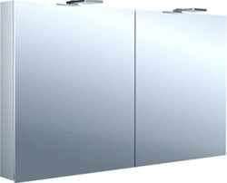 EMCO FLAT 2 STYLE OPBOUW SPIEGELKAST MET 2 DEUREN MET LED VERLICHTING 120X70X21.8CM MET WASTAFELVERLICHTING ALUMINIUM 979706305