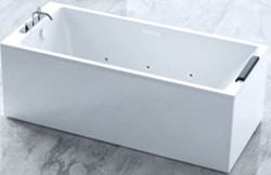 NOVELLINI BAD STILE BASIC MET FRAME 180X80 WIT GLANS OVERLOOP EN KRAAN OP BADRAND MET 1 PANEEL WIT GLANS STI2189802-A1A