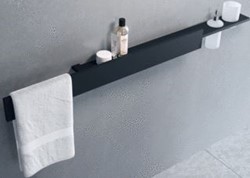 NOVELLINI PLANCHET KUADRA FRAME MET FRONT LINKS+HANDDOEKHOUDER INCL.GLAS EN ZEEPDISPENSER 110 WIT MAT R90AKFMMA2110FS-U