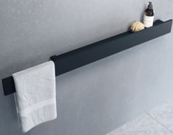 NOVELLINI PLANCHET KUADRA FRAME MET FRONT+HANDDOEKHOUDER 140 ZWART R90AKFMMA3140-H