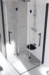 NOVELLINI YOUNG 2G VOUWDEUR LINKS VOOR ZIJWAND FG (87 CM VERSTELBAAR T/M 89 CM) X 200 CM SATIN/ZWART-MAT  Y22GS87LS-4H