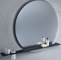 NOVELLINI PLANCHET KUADRA FRAME MET UITSPARING INCL.GLAS EN ZEEPDISPENSER 85 LINKS MATCHROOM R90AKFMSF85S-B