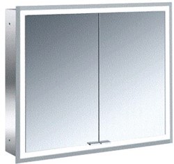 EMCO PRIME FACELIFT SPIEGELKAST INBOUW MET 2 DEUREN M LED VERLICHTING 83X73X16.7CM MET WITTE ACHTERWAND ALUMIMIUM 949706372