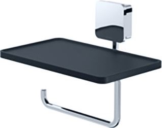 GEESA TOPAZ CLOSETROLHOUDER MET PLANCHET CHROOM/MAT ZWART 917924-02-A