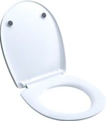 WIRQUIN CLOSETZITTING WIT MET DEKSEL SOFTCLOSE VOOR UNIVERSELE TOILETPOT SCHARNIERPOOT/ROZET RVS/KUNSTSTOF AFNEEMBAAR VOOR REINIGING ZITTING/DEKSEL THERMOPLAST SCHARNIERBLADEN KUNSTSTOF 20723074