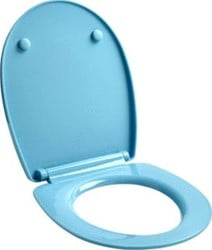 WIRQUIN CLOSETZITTING BLAUW MET DEKSEL SOFTCLOSE VOOR UNIVERSELE TOILETPOT SCHARNIERPOOT/ROZET RVS/KUNSTSTOF AFNEEMBAAR VOOR REINIGING ZITTING/DEKSEL THERMOPLAST SCHARNIERBLADEN KUNSTST 20724242