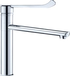 DELABIE MECHANISCHE WASTAFELMENGKRAAN HOGE EENGATS EENGREEPSMENGKRAAN MET KERAMISCH BINNENWERK MECHANISCHE MENGKRAAN MET HYGIËNISCHE HENDELABIE L.185 2564T2BEL