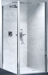 NOVELLINI YOUNG 2.0 1B DOUCHEDEUR VOOR IN NIS OF MET ZIJWAND F1B (57 CM VERSTELBAAR T/M 61 CM) X 200 CM SATIN GLAS MAT CHROOM PROFIEL   Y21B57-4B