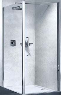 NOVELLINI YOUNG 2.0 1B DOUCHEDEUR VOOR IN NIS OF MET ZIJWAND F1B (67 CM VERSTELBAAR T/M 71 CM) X 200 CM AQUA/MAT-CHROOM  Y21B67-2B