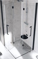 NOVELLINI YOUNG 2GS DOUCHECABINE VIERKANT MET 2 VOUWDEUREN (59 CM VERSTELBAAR T/M 61 CM) X 200 CM SATIN/GLANS-CHROOM  Y22GS59-4K
