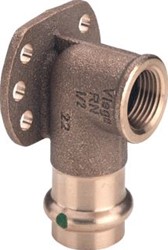 VIEGA MUURPLAAT SANPRESS 2225.5 NOM. DIAM AANSL 1 DN 15 BEH BRONS 335236