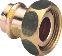 VIEGA PROFIPRESS G 2-DELIGE KOPPELING 22X1.3/8 PERS X BINNENDRAAD BRONS GAS MET SC-CONTUR 408237