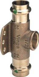 VIEGA SANPRESS MUURPLAAT T-STUK SC BRONS 15X15MMX1/2 644864