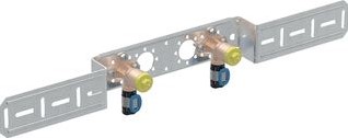 GEBERIT FLOWFIT 2X MUURPLAAT OP BEUGEL BRONS D16-RP1/2 619.660.00.1