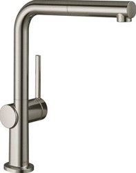 HANSGROHE EENGREEPS KEUKENMENGKRAAN 270 UITTREKBARE UITLOOP 1JET SBOX STAINLESS STEEL OPTIC 72809800