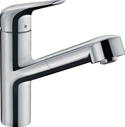 HANSGROHE FOCUS M42 EENGREEPS KEUKENMENGKRAAN 150 ECO UITTREKBARE UITLOOP 1JET CHROOM 71865000