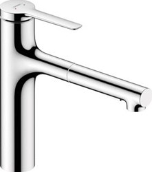 HANSGROHE KEUKENMENGKRAAN 160 ZESIS M33 METAL PULL-OUT SPRAY PRO 2JET CHROME 74822000