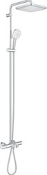 GROHE TEMPESTA CUBE SYSTEM 250 CUBE DOUCHESYSTEEM MET BADKRAAN THERMOSTATISCH MET AQUADIMMER HOH=15CM MET HOOFDD. 1 STRAALSOORT EN HANDD. 2 STRAALSOORTEN CHROOM 26691001