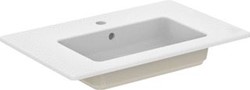 IDEAL STANDARD TIEMPO WASTAFEL KERAMIEK MET KRAANGAT MET OVERLOOP 71X45X14CM GANS WIT E053501