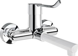 DELABIE WASTAFELKRAAN (OPB) MECHANISCH MESSING 2-GATS KRAANG 2610EPS